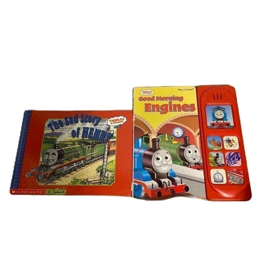 Vintage Thomas the Train Book Bundle Good Morning Engines Button Noise Sad Story